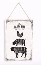 The Tasty Bits Wooden Hanging Plaque in White - Price Crash Furniture