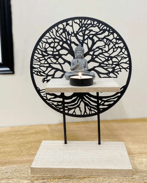 Tree Of Life With Buddha And Tea Light - Price Crash Furniture