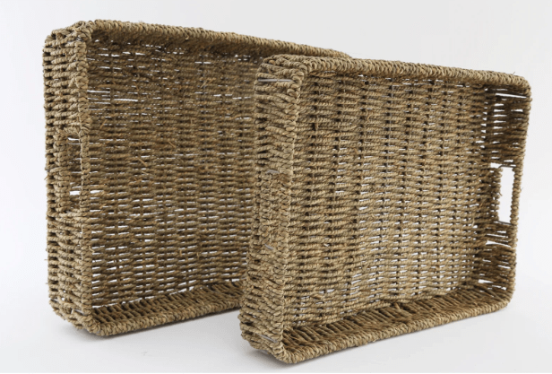 Two Dried Seagrass Trays - Price Crash Furniture