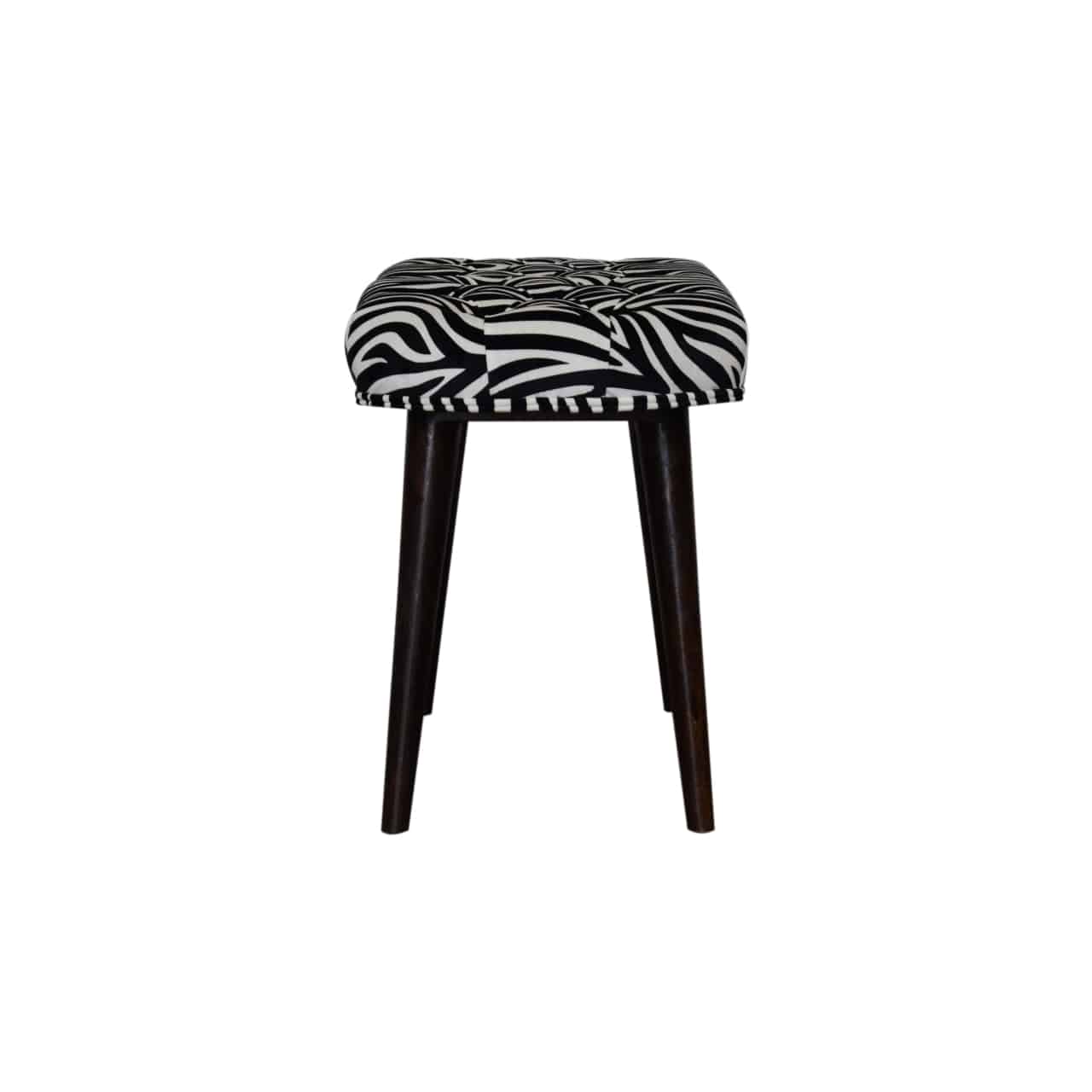 Zebra Print Deep Button Bench by Artisan Furniture - Price Crash Furniture