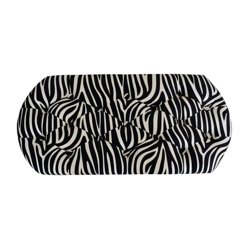 Zebra Print Deep Button Bench by Artisan Furniture - Price Crash Furniture