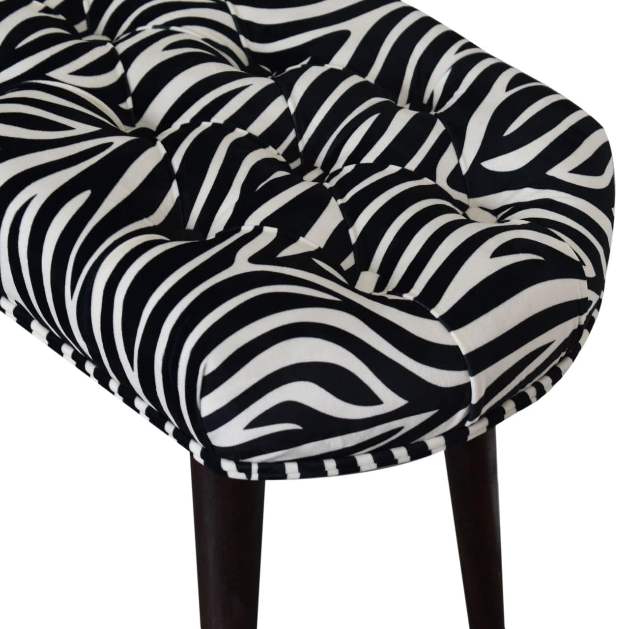 Zebra Print Deep Button Bench by Artisan Furniture - Price Crash Furniture