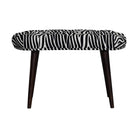 Zebra Print Deep Button Bench by Artisan Furniture - Price Crash Furniture