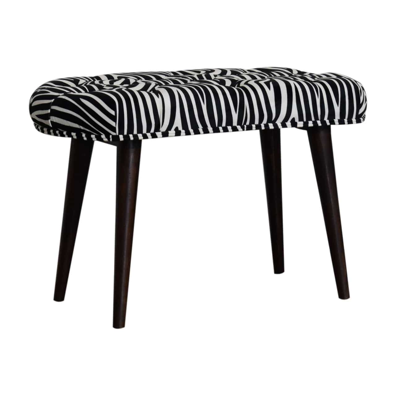 Zebra Print Deep Button Bench by Artisan Furniture - Price Crash Furniture