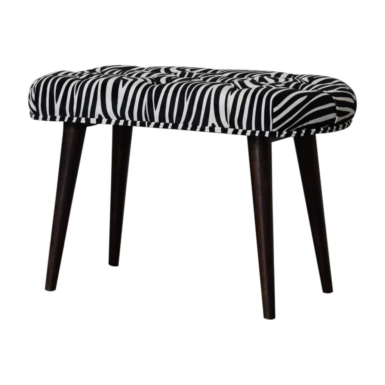 Zebra Print Deep Button Bench by Artisan Furniture - Price Crash Furniture