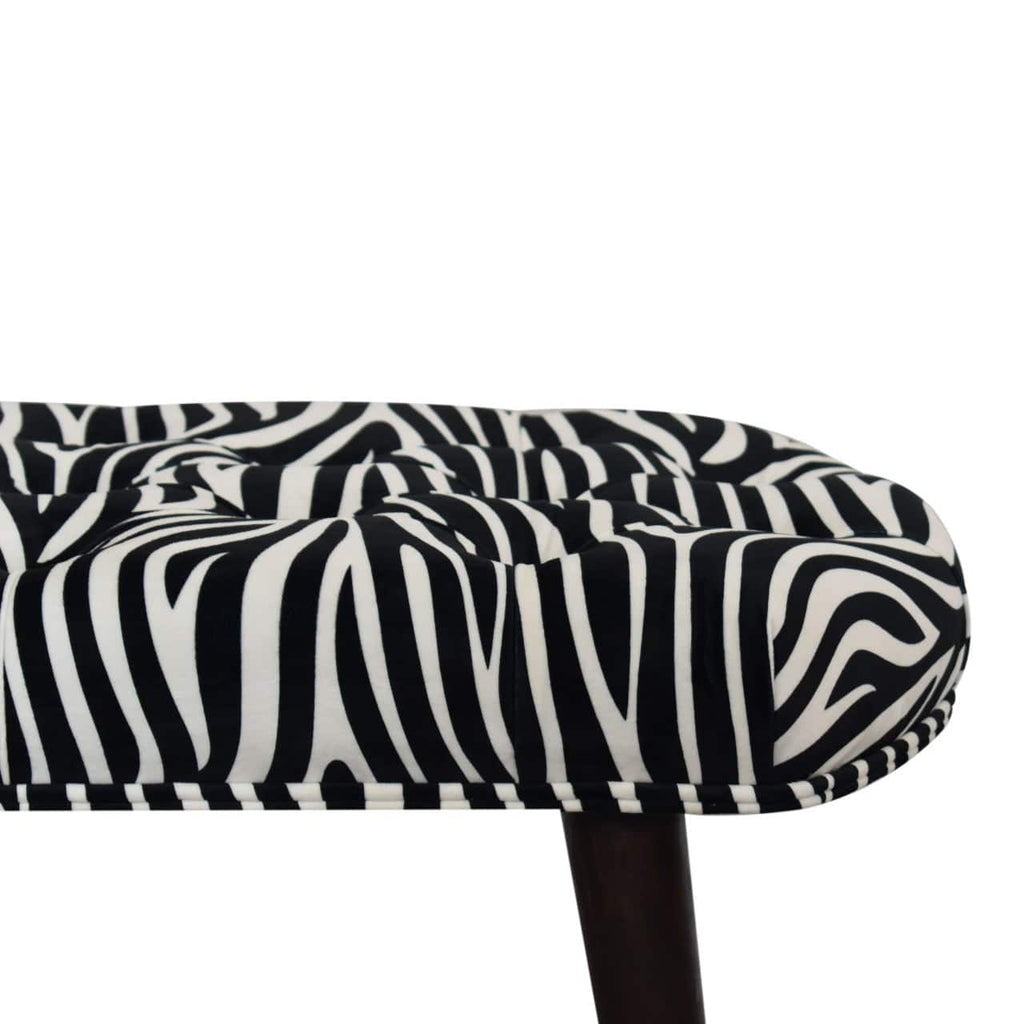Zebra Print Deep Button Bench by Artisan Furniture - Price Crash Furniture