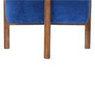 Artisan Royal Blue Velvet Footstool with Solid Wood Legs - Price Crash Furniture