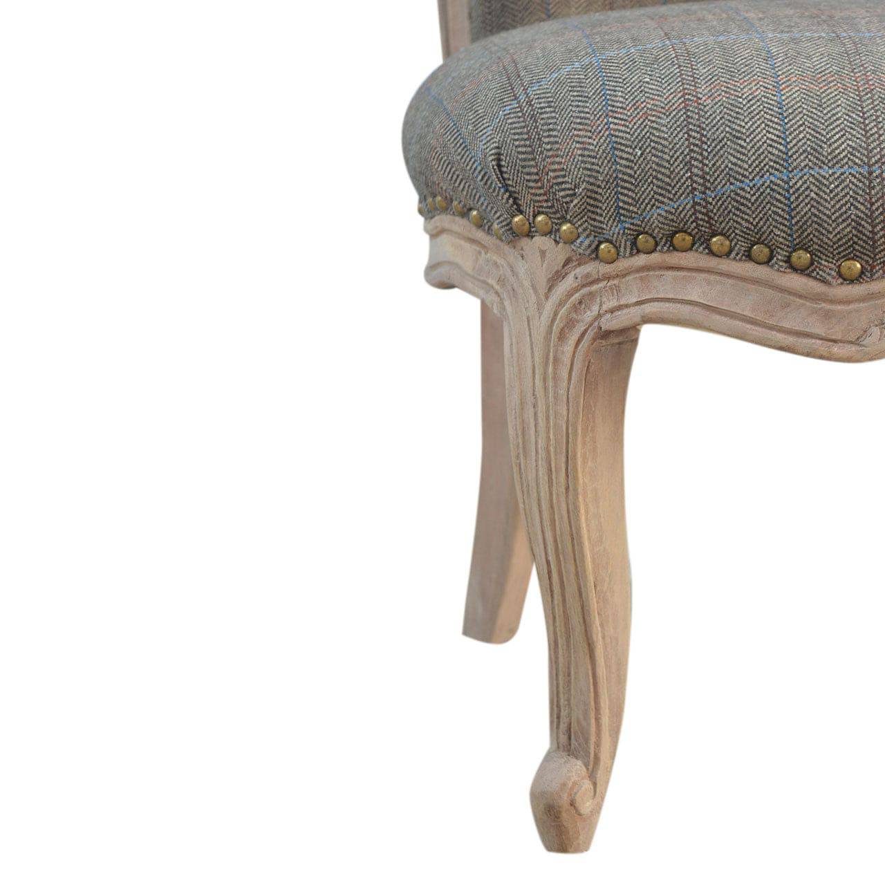 Artisan Small Multi Tweed Country Style French Chair - Price Crash Furniture