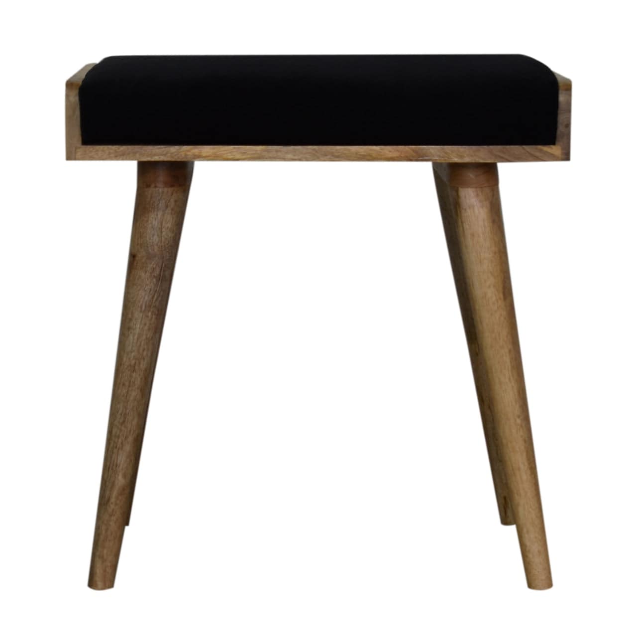 Black Velvet Tray Style Footstool by Artisan Furniture - Price Crash Furniture