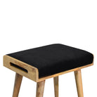 Black Velvet Tray Style Footstool by Artisan Furniture - Price Crash Furniture