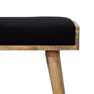 Black Velvet Tray Style Footstool by Artisan Furniture - Price Crash Furniture