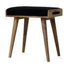 Black Velvet Tray Style Footstool by Artisan Furniture - Price Crash Furniture