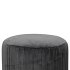 Grey Cotton Velvet Pleated Footstool with Gold Base by Artisan Furniture - Price Crash Furniture