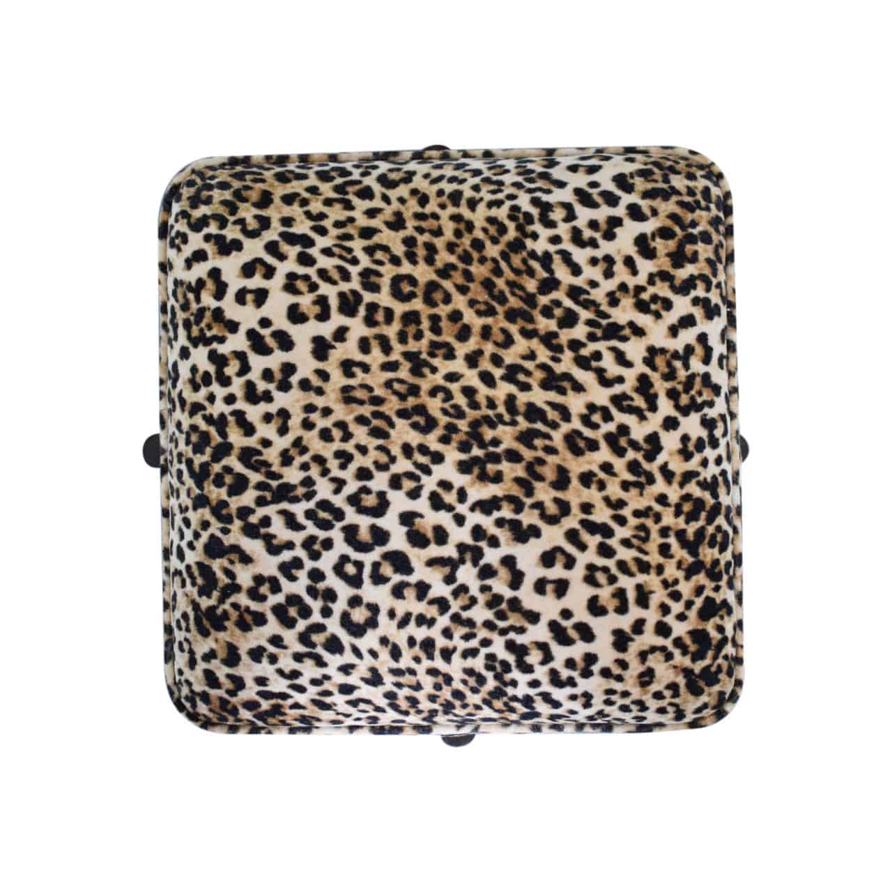 Leopard Print Footstool with Solid Wood Legs by Artisan Furniture - Price Crash Furniture