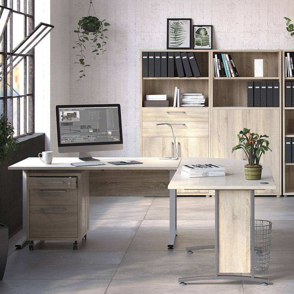 Prima Bookcase 2 Shelves, 2 Drawers + 2 File Drawers in Oak - Price Crash Furniture