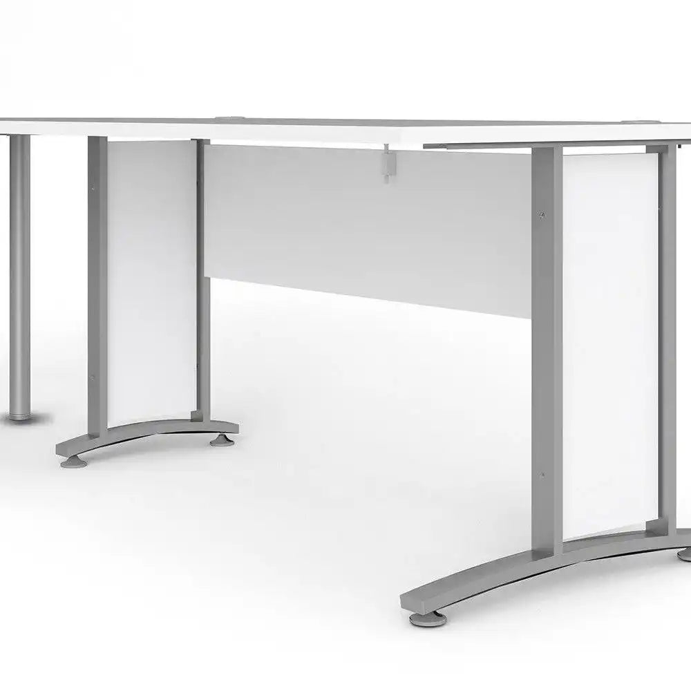 Prima Desk 120 cm in White with Silver Grey Steel Legs - Price Crash Furniture