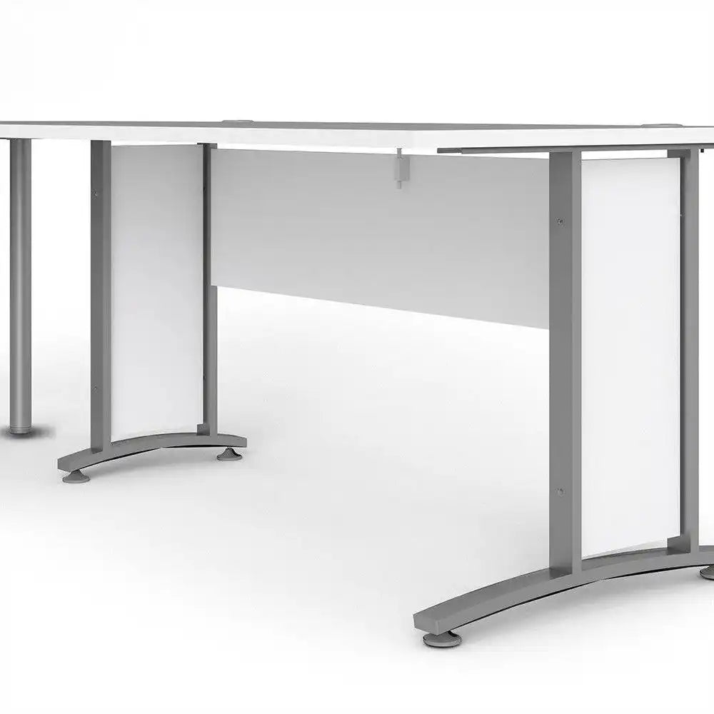 Prima Desk 150 cm in White with Silver Grey Steel Legs - Price Crash Furniture