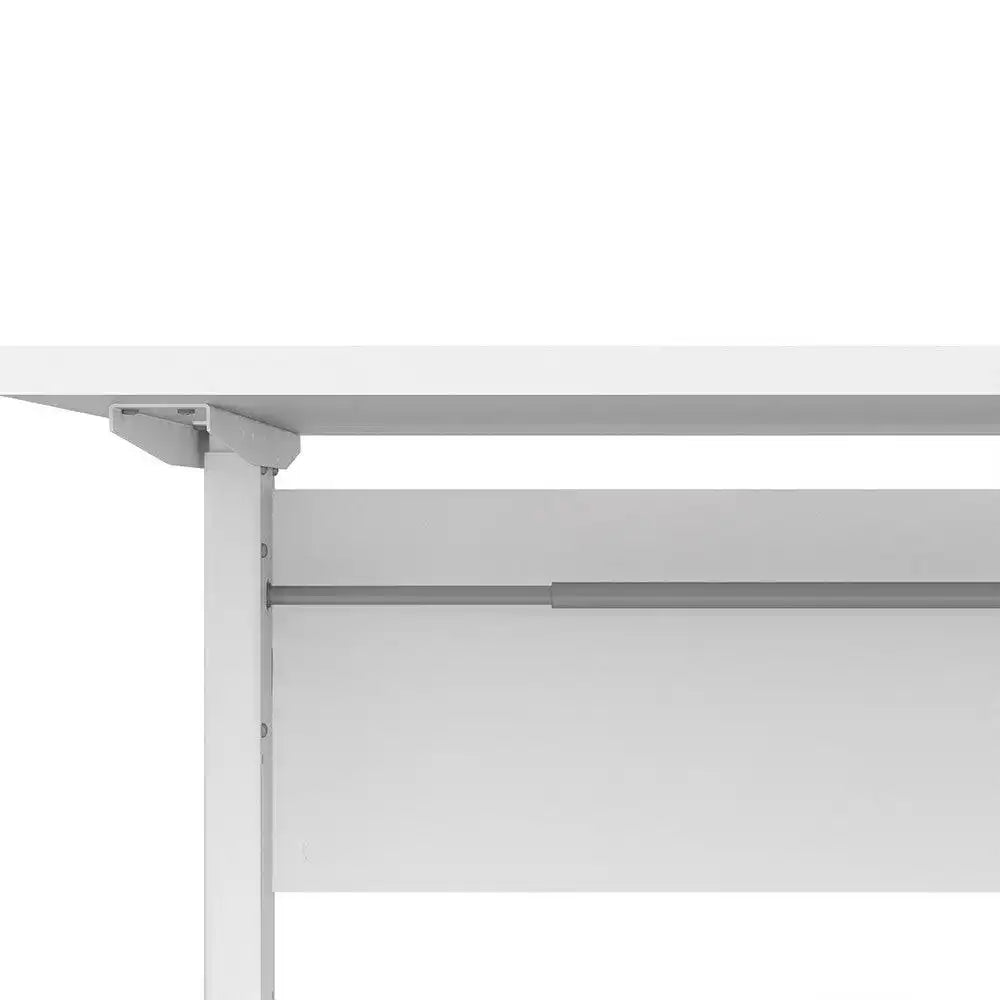Prima Desk 150 cm with Electric Height Adjust for Standing or Sitting with White Legs in White - Price Crash Furniture