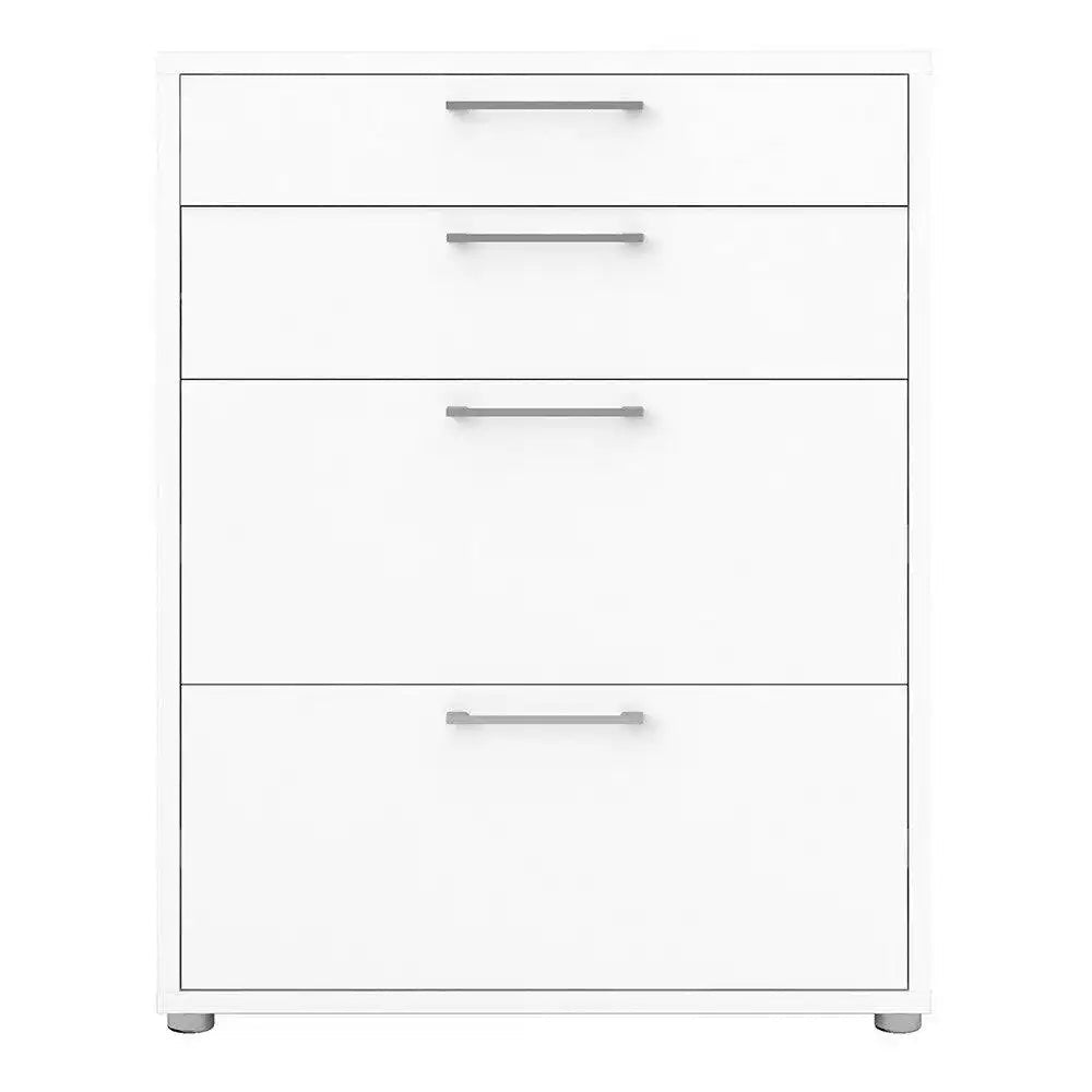 Prima Drawer Unit with 2 Drawers + 2 File Drawers in White - Price Crash Furniture