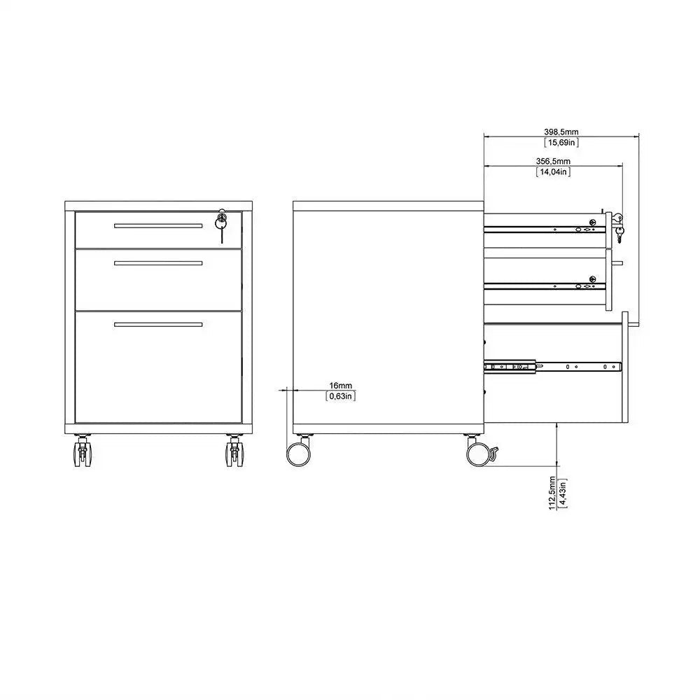 Prima Mobile File Cabinet in Oak - Price Crash Furniture
