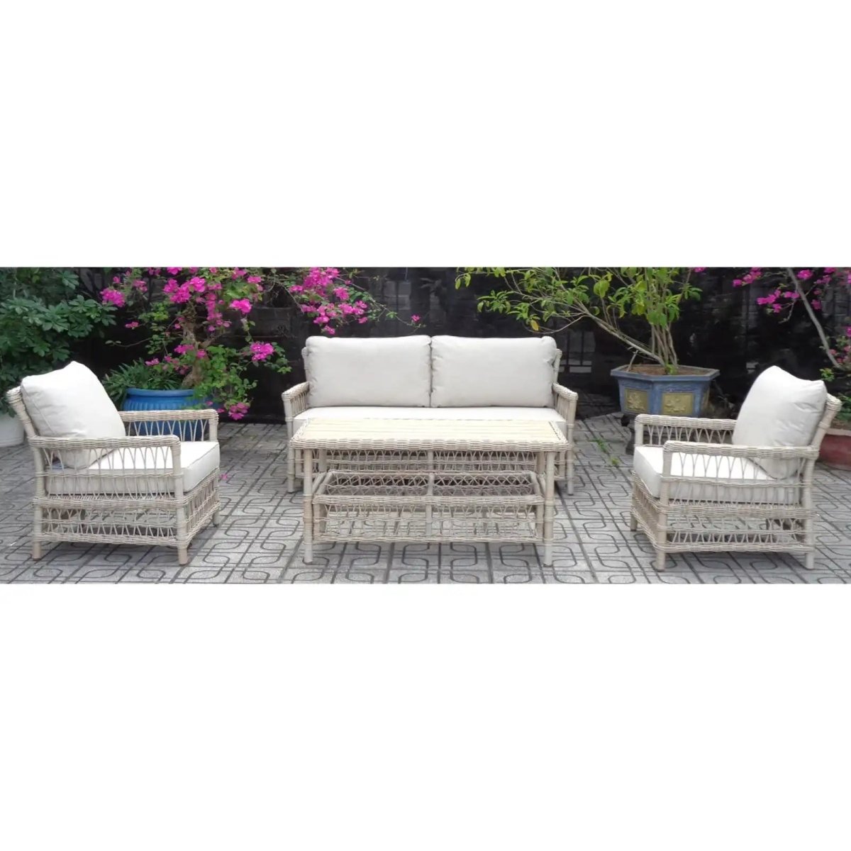 Provence Collection Outdoor 4 Seater Lounge Set - Price Crash Furniture