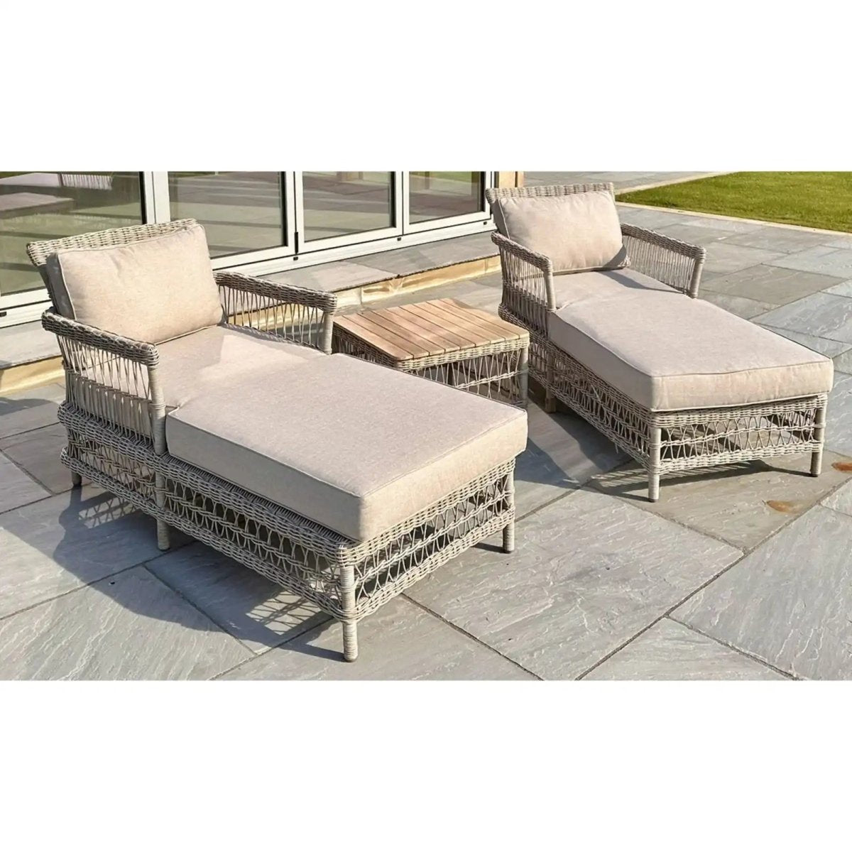 Provence Collection Outdoor Sun Lounger Set - Price Crash Furniture