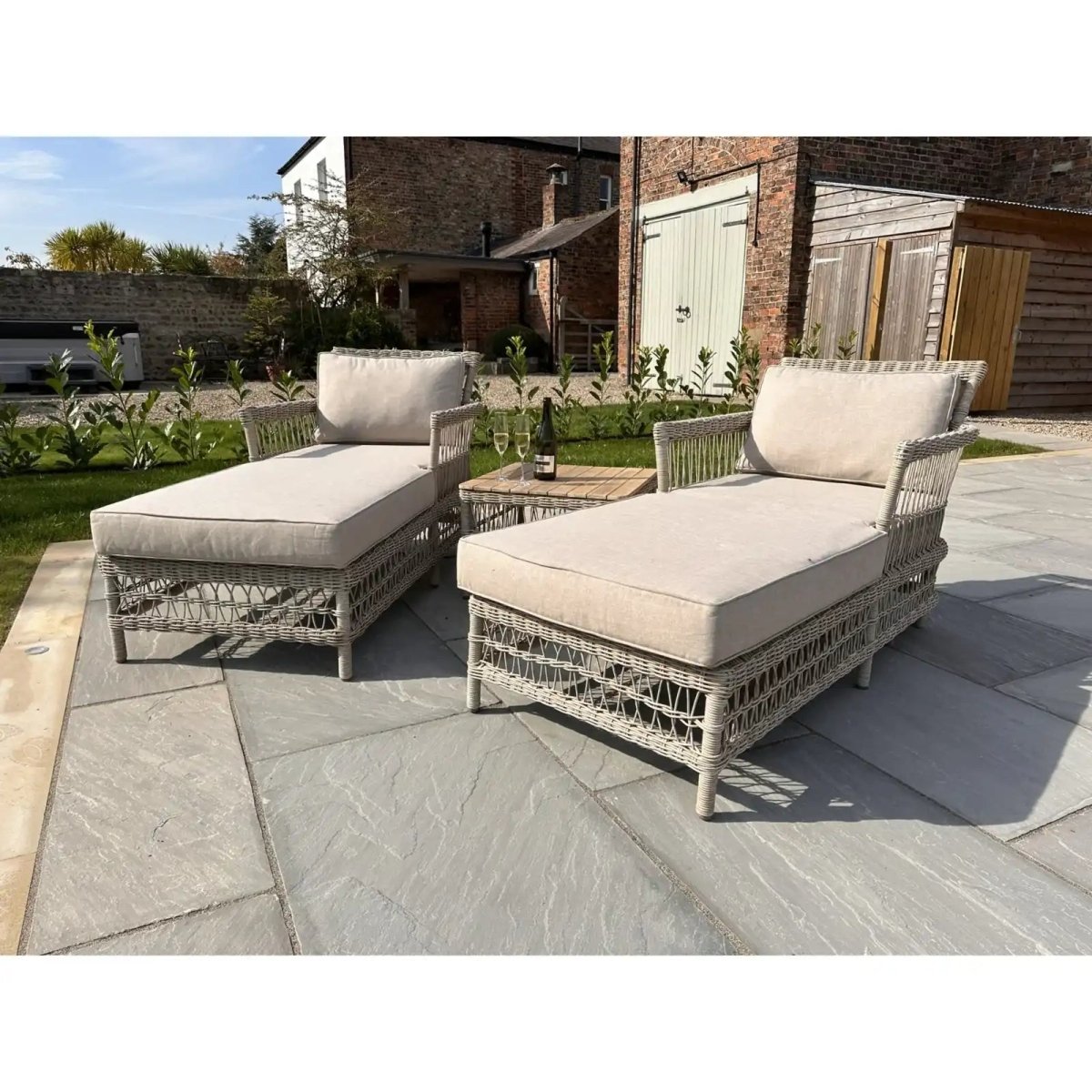 Provence Collection Outdoor Sun Lounger Set - Price Crash Furniture