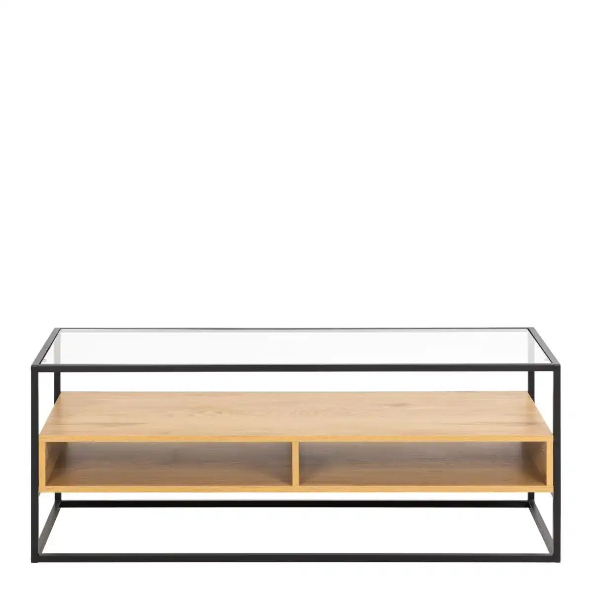 Randolf TV Stand Unit in Black And Oak - Price Crash Furniture