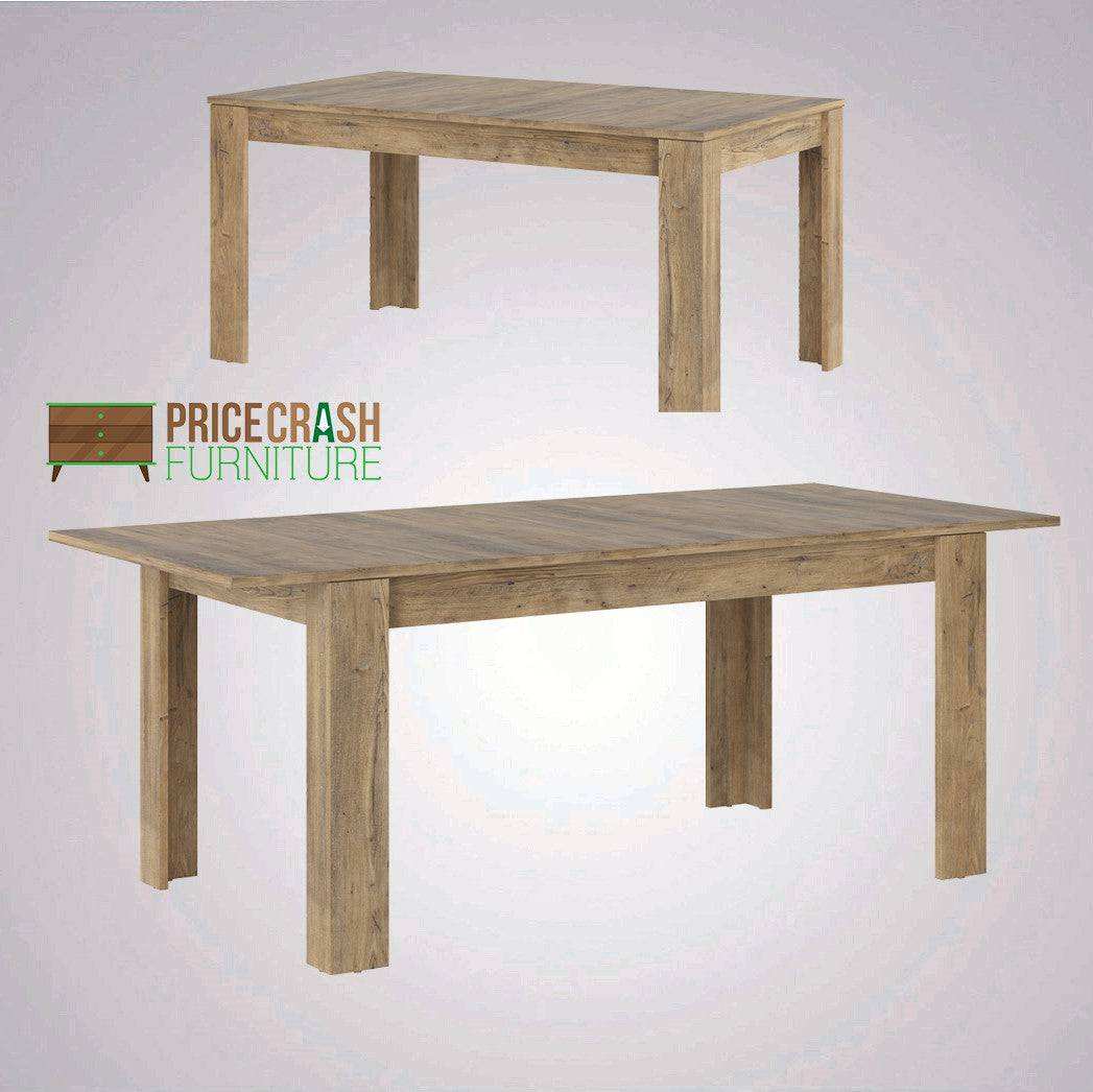 Rapallo Extending Dining Table 160 - 200cm in Chestnut and Matera Grey - Price Crash Furniture