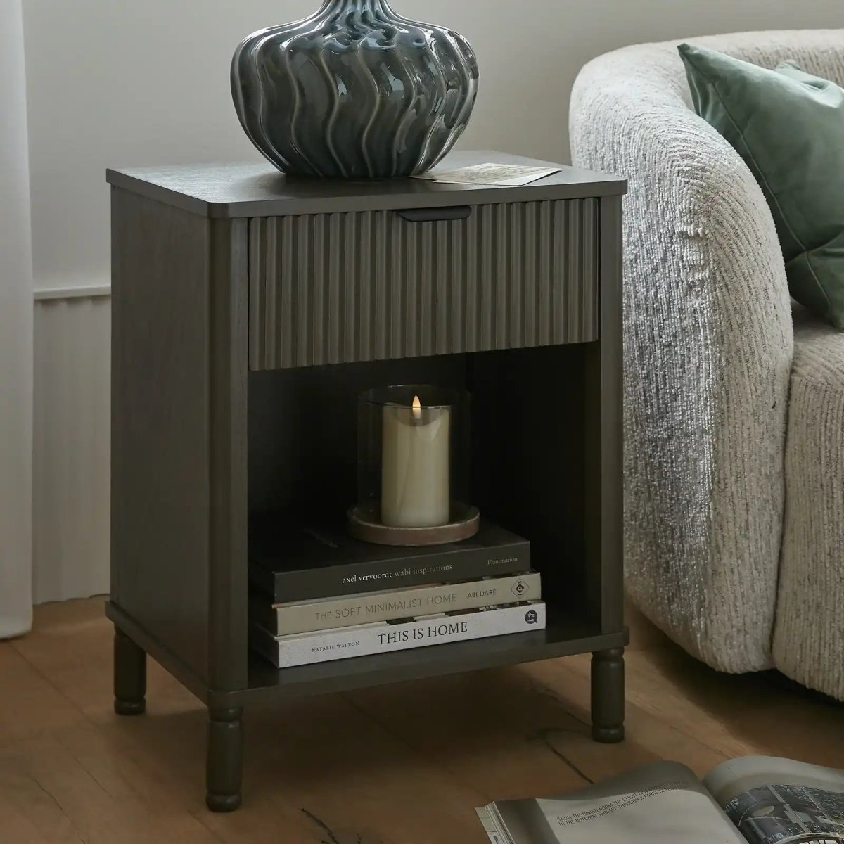 Reed Collection 1 Drawer Bedside Cabinet - Price Crash Furniture