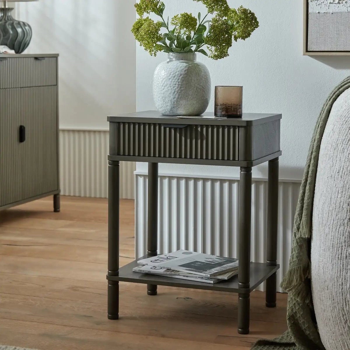 Reed Collection 1 Drawer Side Table - Price Crash Furniture