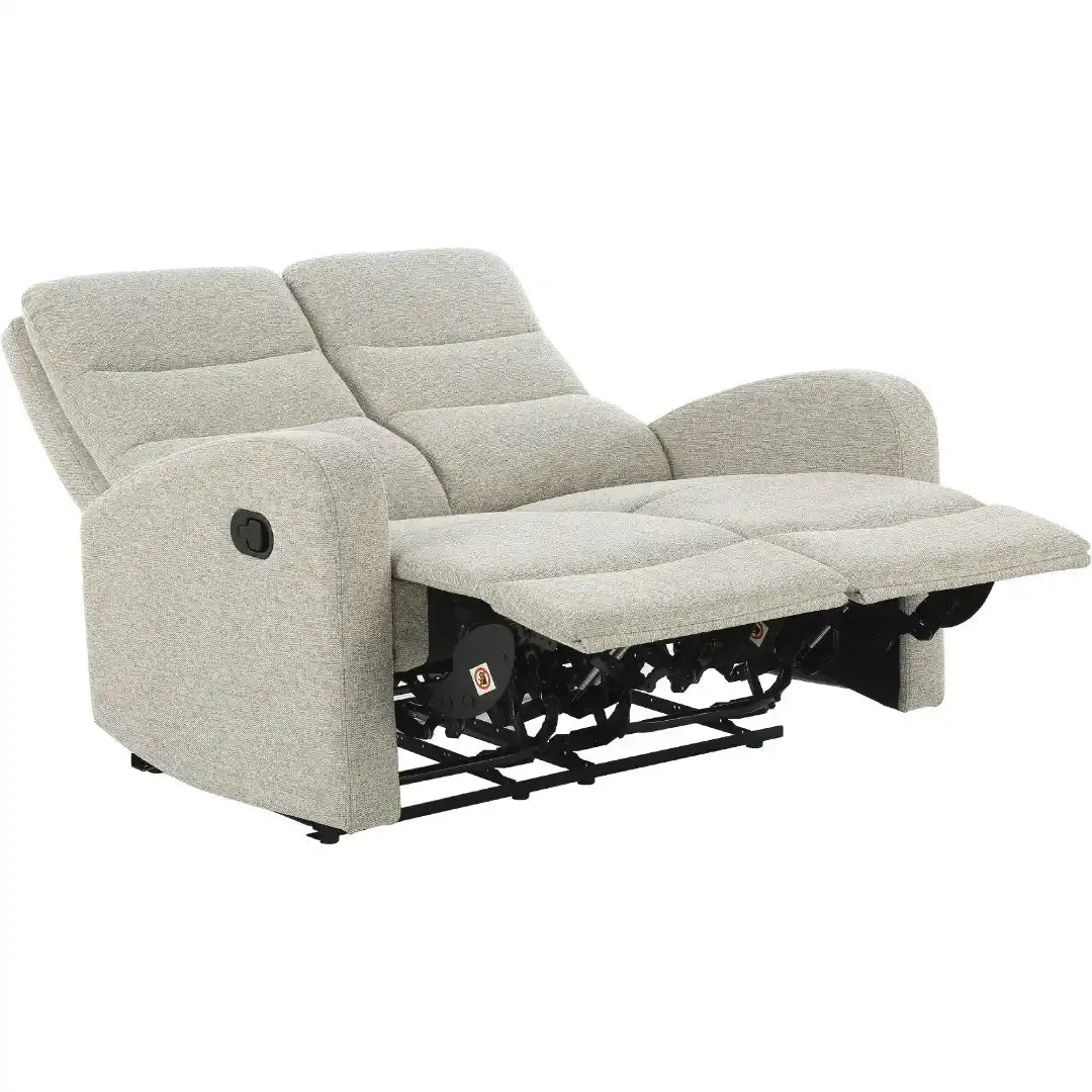 Rena 2 Seater Manual Recliner Natural Fabric - Price Crash Furniture