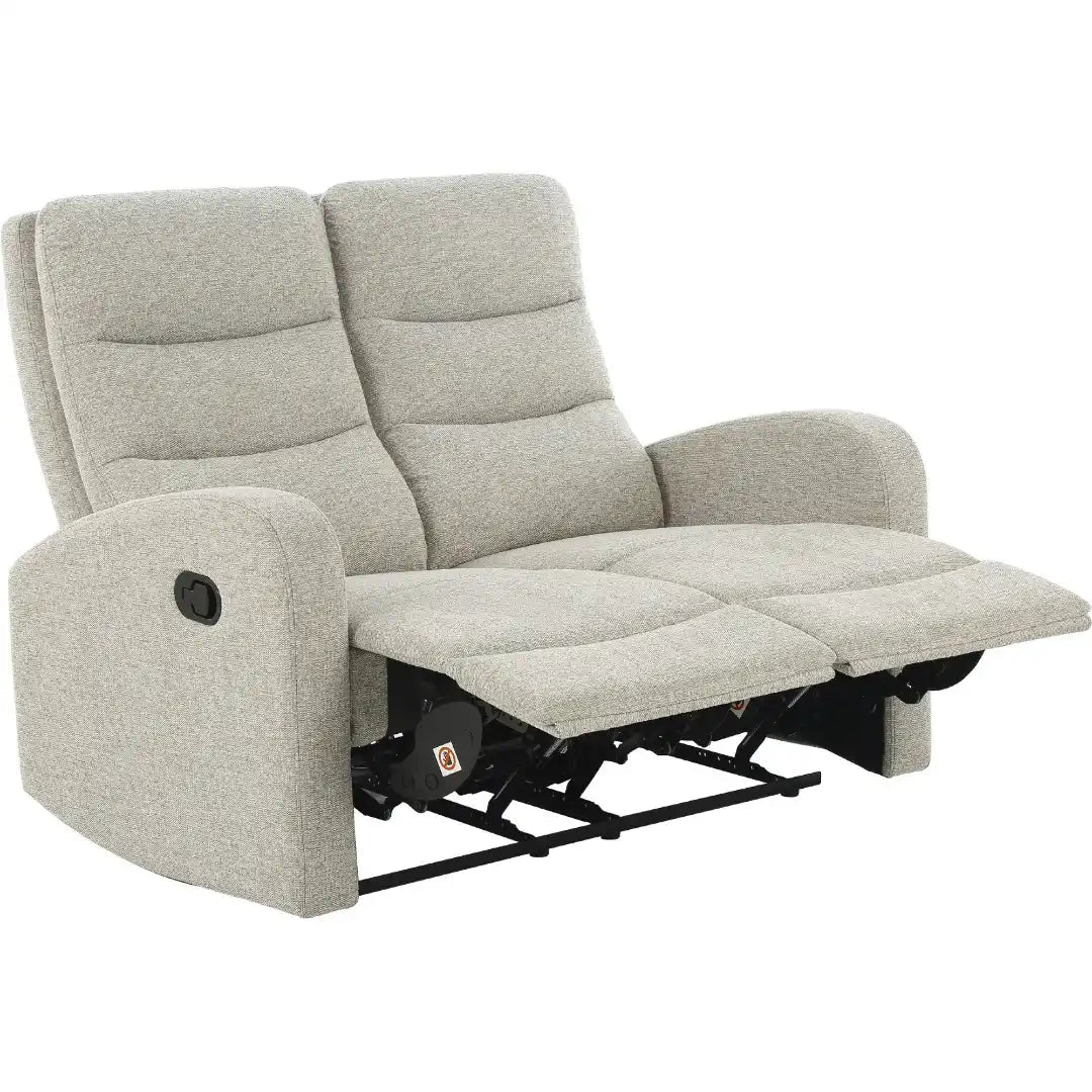 Rena 2 Seater Manual Recliner Natural Fabric - Price Crash Furniture