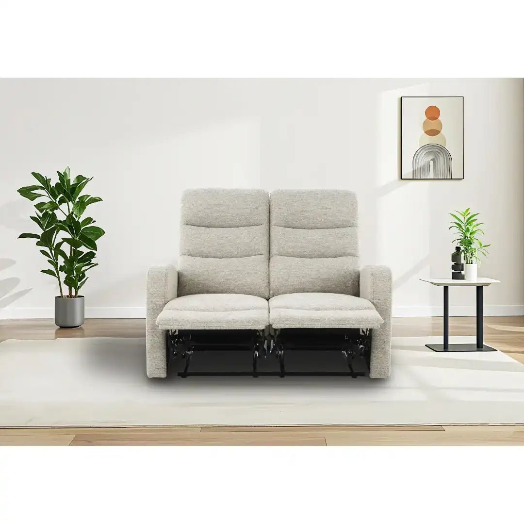 Rena 2 Seater Manual Recliner Natural Fabric - Price Crash Furniture
