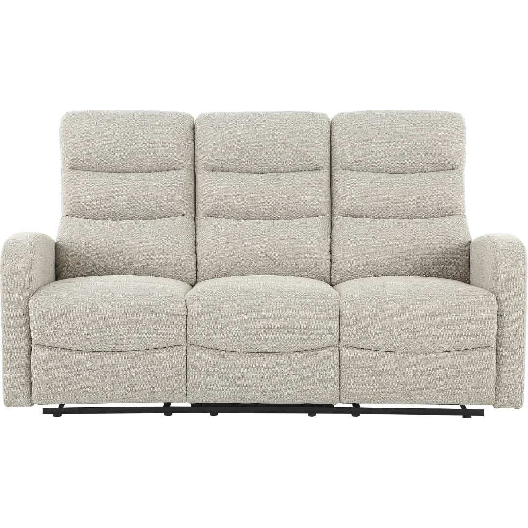 Rena 3 Seater Manual Recliner Natural Fabric - Price Crash Furniture