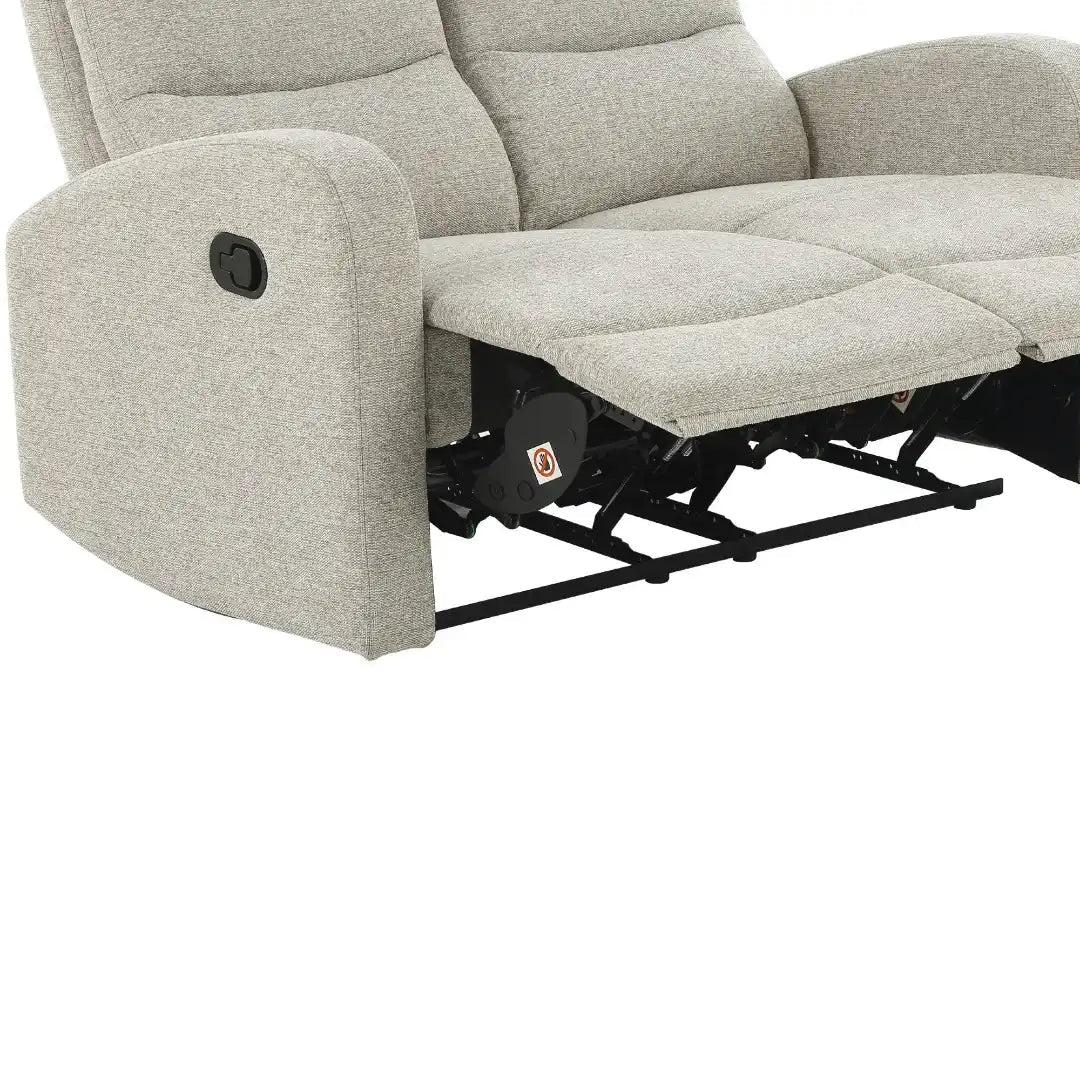 Rena 3 Seater Manual Recliner Natural Fabric - Price Crash Furniture