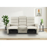 Rena 3 Seater Manual Recliner Natural Fabric - Price Crash Furniture