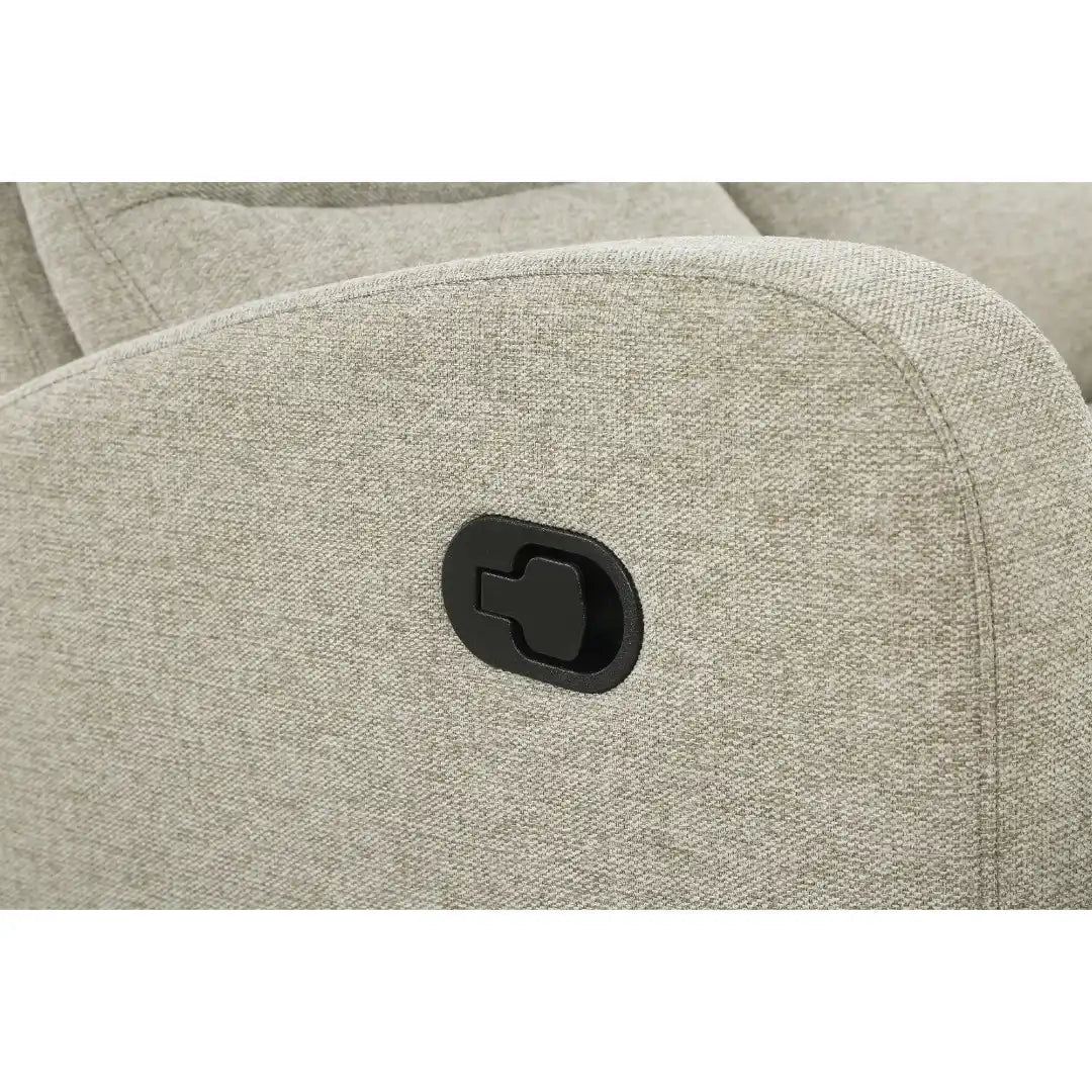 Rena 3 Seater Manual Recliner Natural Fabric - Price Crash Furniture