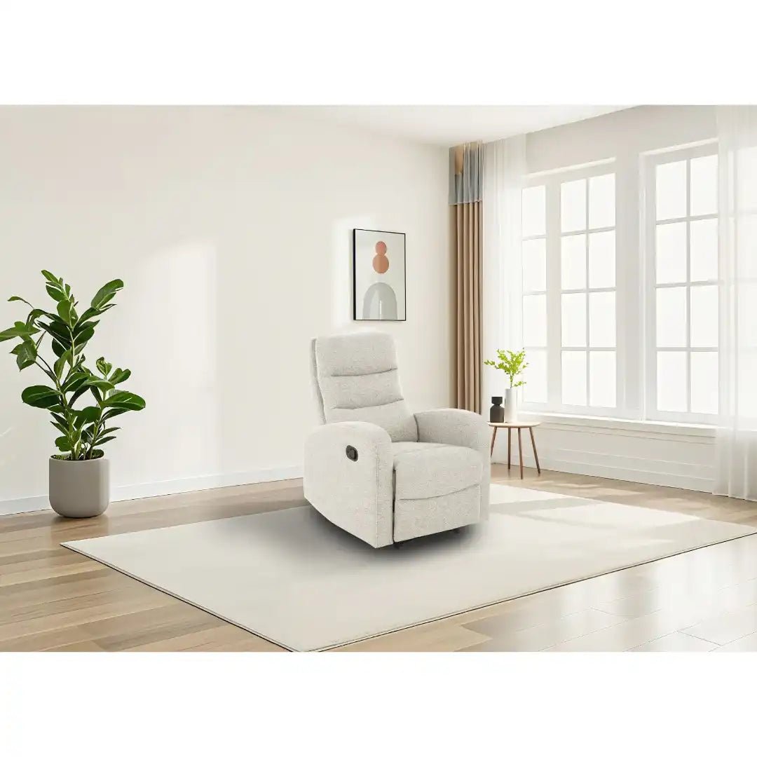 Rena Armchair Manual Recliner Natural Fabric - Price Crash Furniture