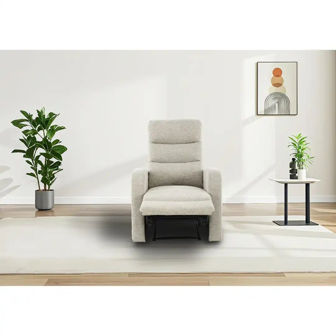 Rena Armchair Manual Recliner Natural Fabric - Price Crash Furniture