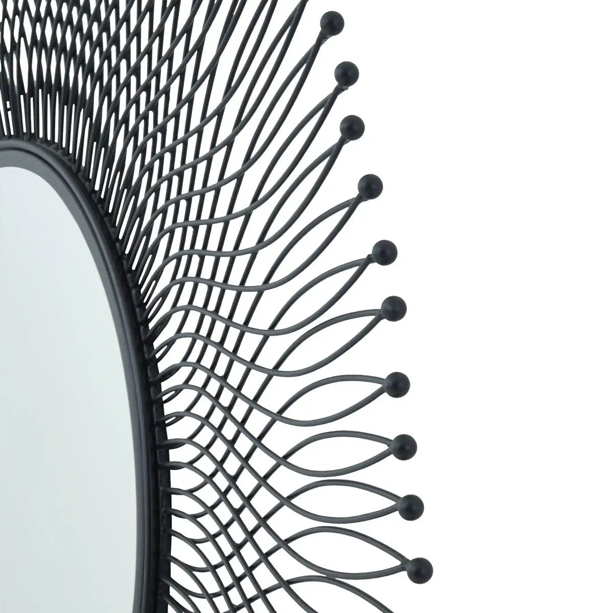 Rio Black Large Wire Mirror - Price Crash Furniture