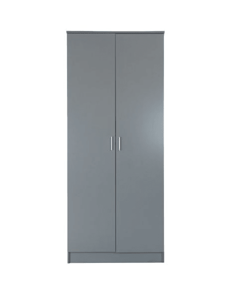 Rio Costa 2 Door Wardrobe in Light Grey - Price Crash Furniture