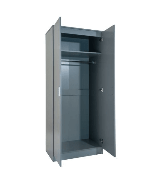 Rio Costa 2 Door Wardrobe in Light Grey - Price Crash Furniture