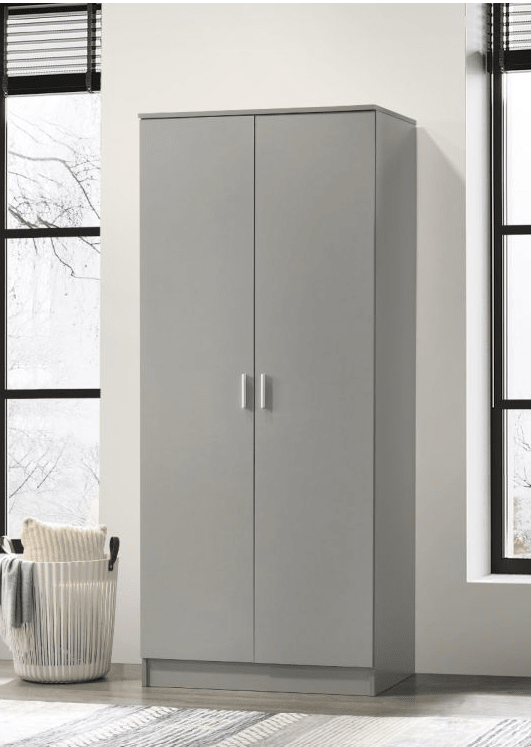 Rio Costa 2 Door Wardrobe in Light Grey - Price Crash Furniture