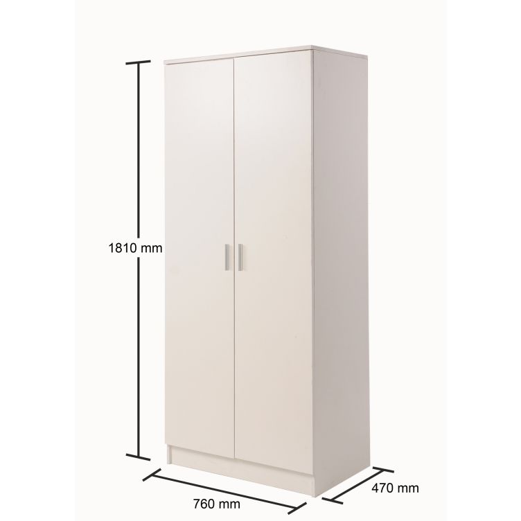 Rio Costa 2 Door Wardrobe in White by TAD - Price Crash Furniture