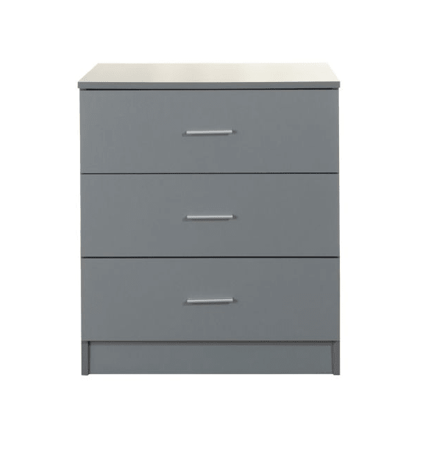Rio Costa 3 Drawer Chest of Drawers in Grey - Price Crash Furniture