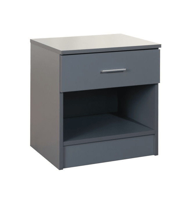 Rio Costa Nightstand With 1 Drawer in Grey - Price Crash Furniture