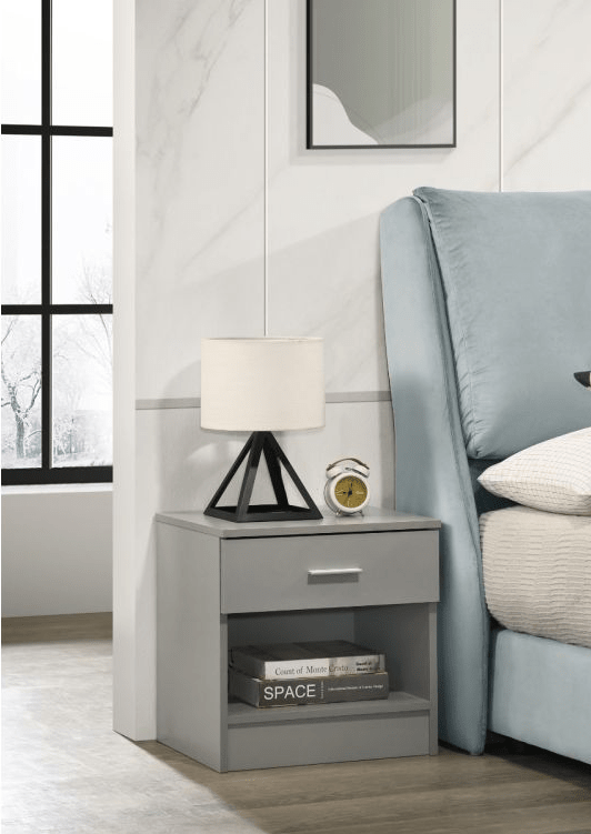 Rio Costa Nightstand With 1 Drawer in Grey - Price Crash Furniture