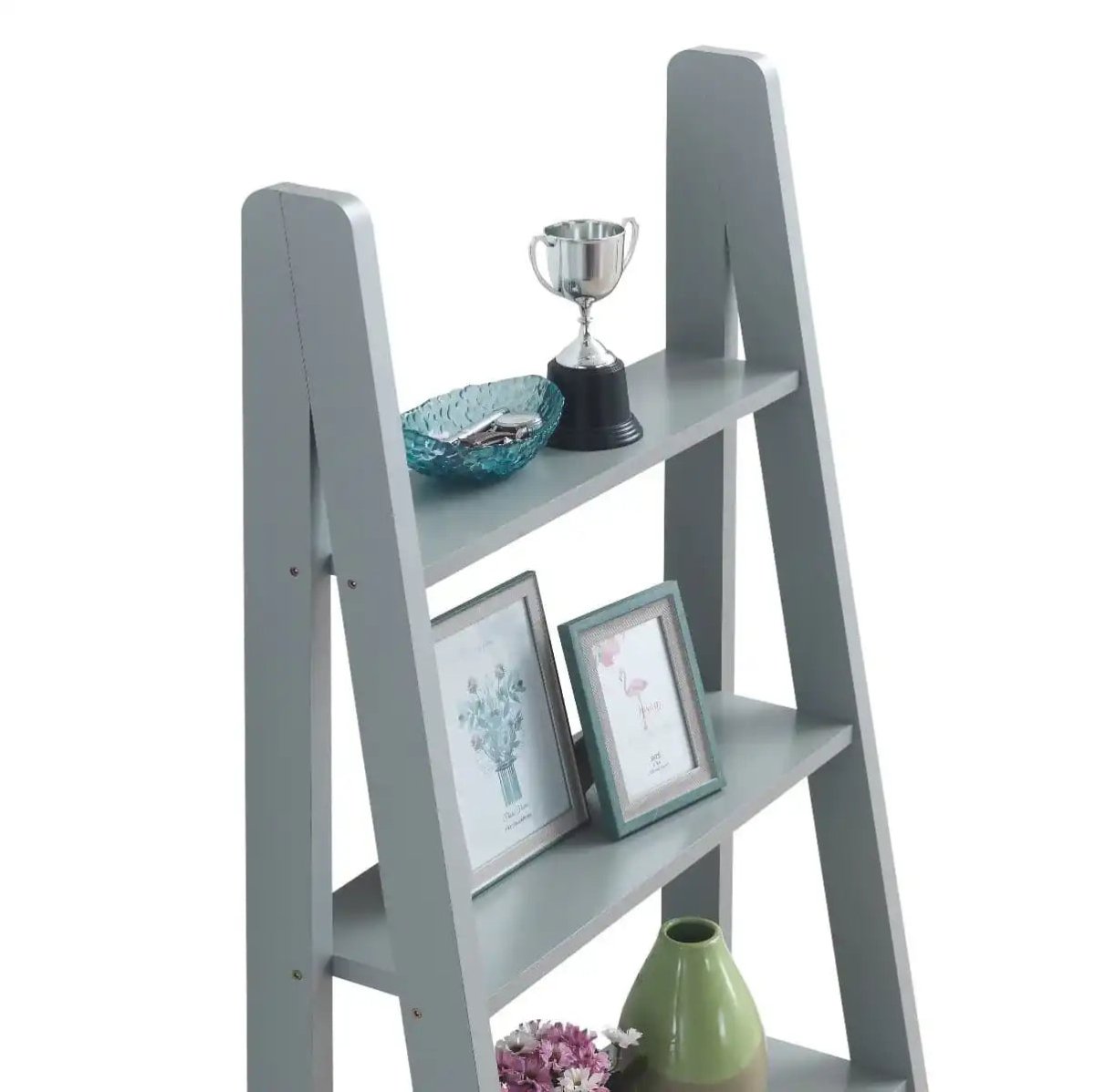 Riva Ladder Bookcase in Light Grey by TAD - Price Crash Furniture
