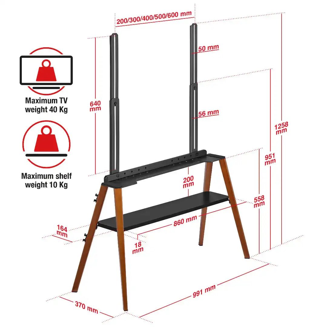 Roma Easel TV Stand in Dark Wood - Price Crash Furniture